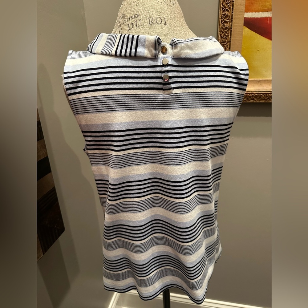 EUC Talbots Nautical Cowl-Neck Sleeveless Top - Picture 4 of 6